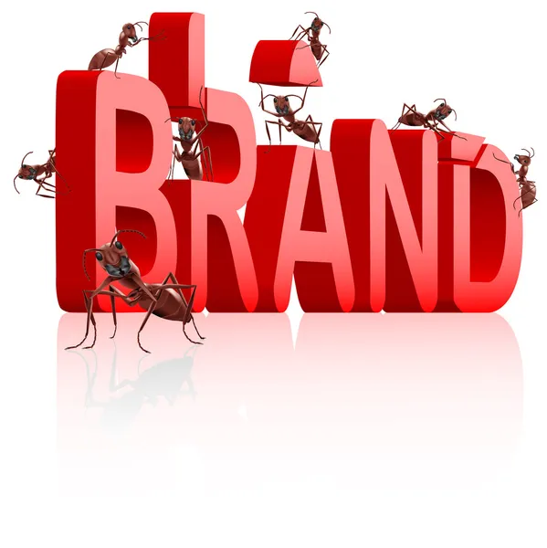 Merk ontwikkeling branding label handelsmerk — Stockfoto