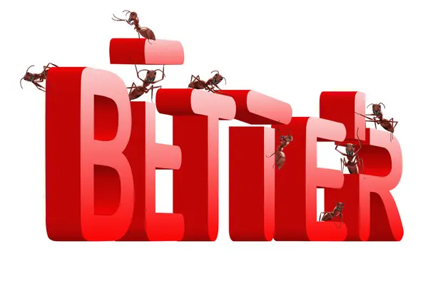 Lepší nejlepší mravenec zlepšení zlepšit — Stock fotografie