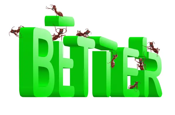 Καλύτερα να το καλύτερο μυρμηγκιών βελτίωσης βελτίωση — Φωτογραφία Αρχείου