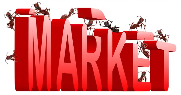 Marketing de construção de mercado — Fotografia de Stock