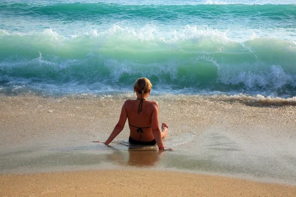 stock image Girl and sea.