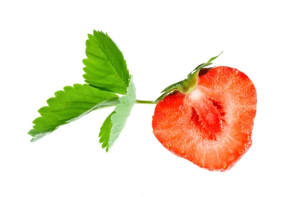Strawberry with leafs. — Stock Photo, Image