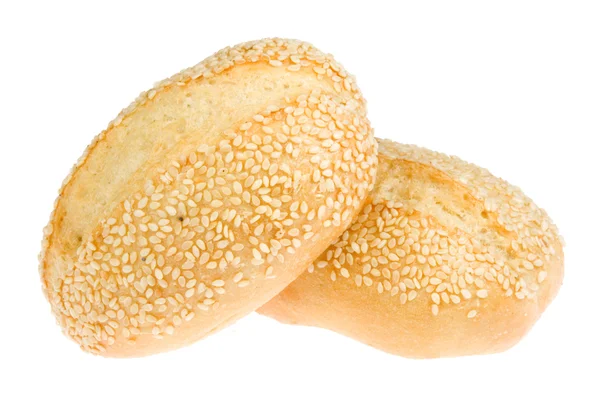 Two bread rolls on white. — Stock Photo, Image