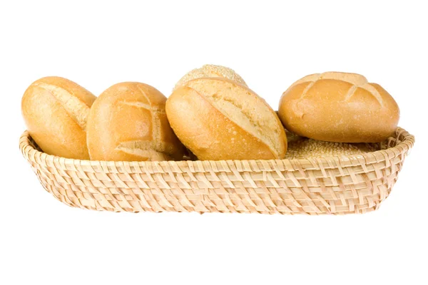 Basket of bread rolls — Stock Photo, Image