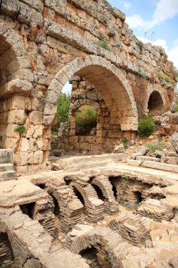 Ruins of ancient public baths. clipart