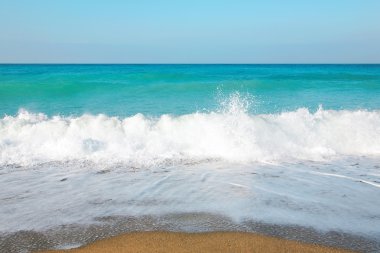 gök, deniz, dalgalar ve sandy beach.