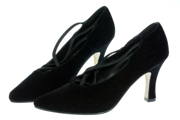 Black high heeled shoes. — Stock Photo, Image