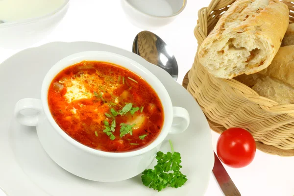 stock image Bowl of borscht.