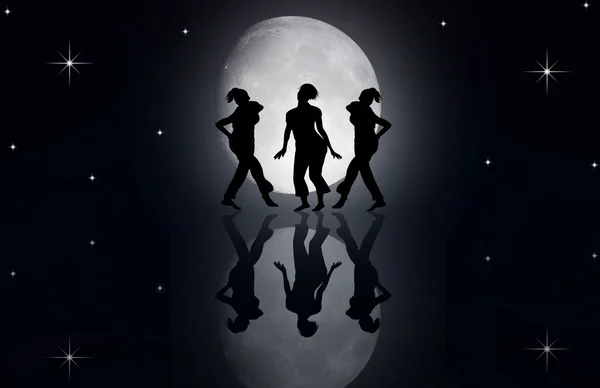 月面のダンス ストック画像