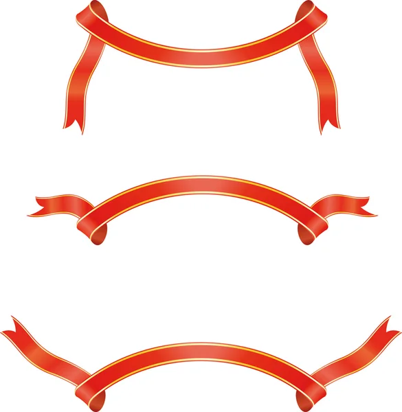 赤いリボンのセットベクトルイラスト — ストックベクタ