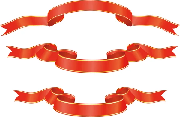 Set of red ribbons, vector illustration — Stock Vector