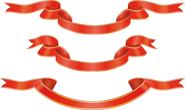 Σύνολο κόκκινες κορδέλες, διανυσματική απεικόνιση — Διανυσματικό Αρχείο