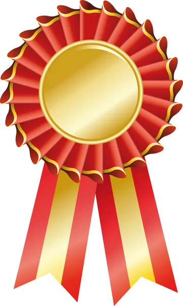 Röd award seal rosett — Stock vektor