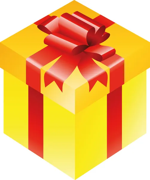 Gold gift box — Stock Vector