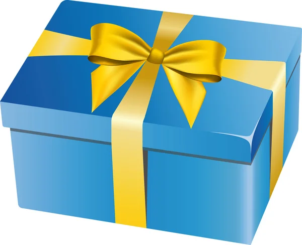 Blue gift box — Stock Vector