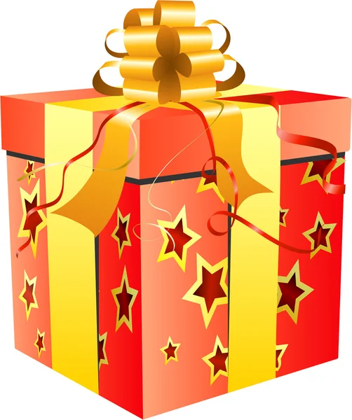 Caja de regalo roja — Vector de stock