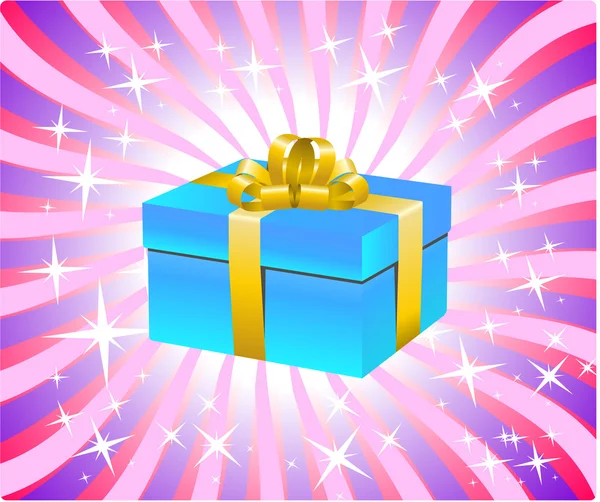 Boîte cadeau bleue — Image vectorielle