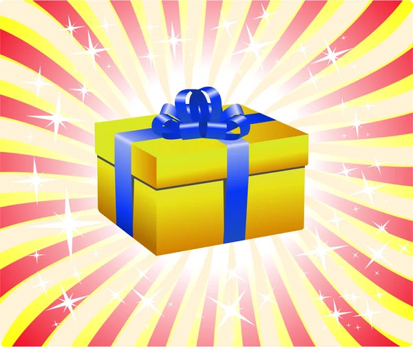 Boîte cadeau jaune — Image vectorielle