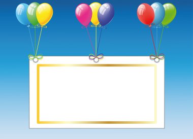 Birthday card with balloons clipart