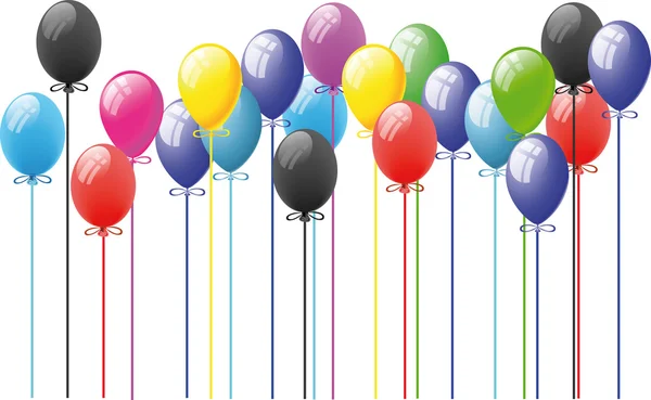 Färg ballongen i luften — Stock vektor