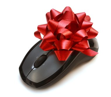 Isolated coumputer mouse as gift clipart