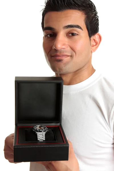 Man showing a wristwatch — Stock Photo, Image