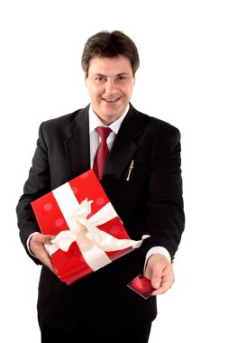 Man buying present clipart