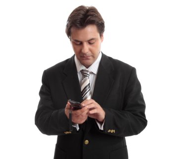 Businessman making phone call clipart