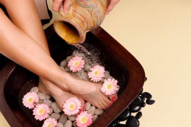 Pampered feet pedispa clipart