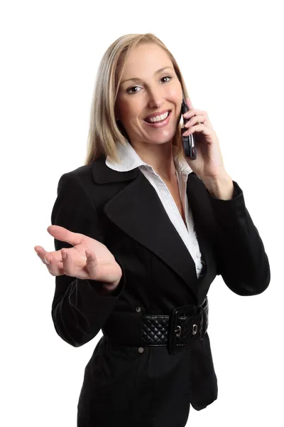 Entretien téléphonique avec une femme d'affaires — Photo