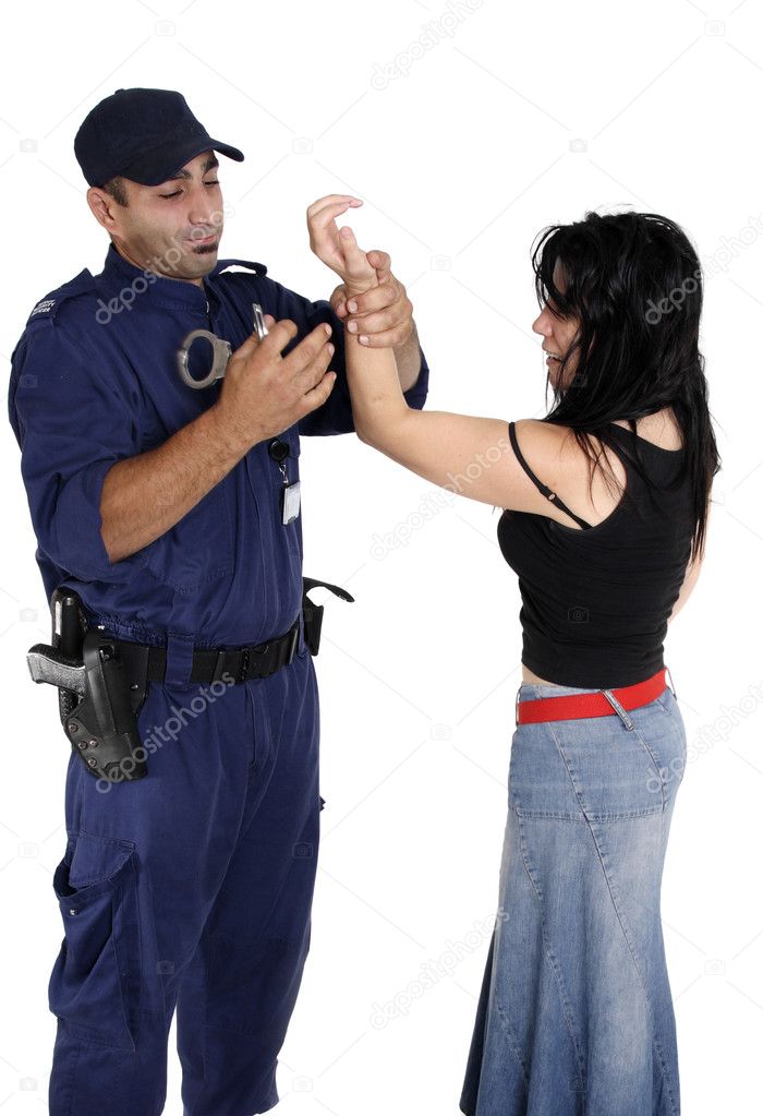 Handcuffing a ciminal