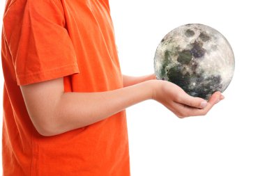 Hands cupping holding our moon clipart