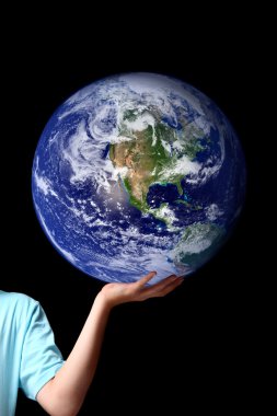 World in palm of your hands - earth clipart