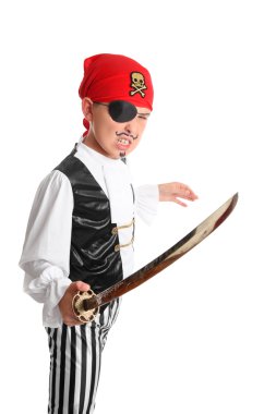 Swashbuckling Pirate ready for a fight clipart