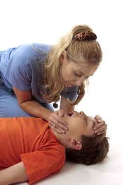 Resuscitation of a boy clipart