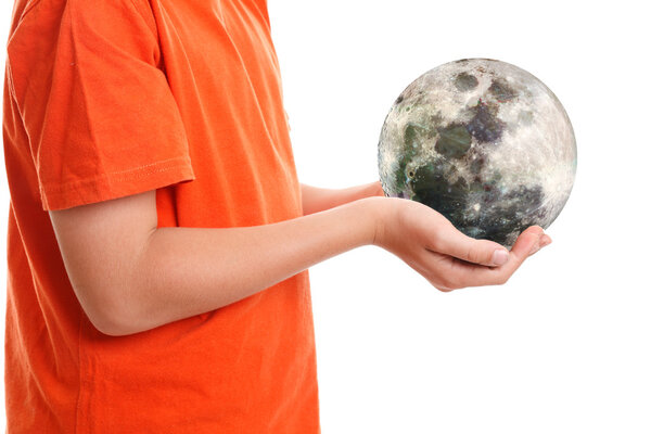 Hands cupping holding our moon