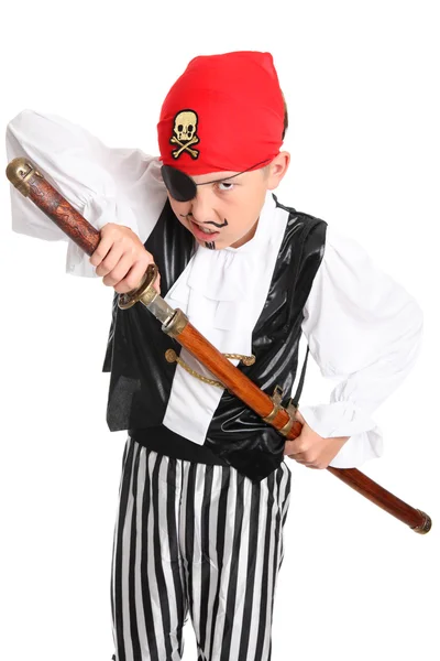 Grommende piraat met zwaard — Stockfoto