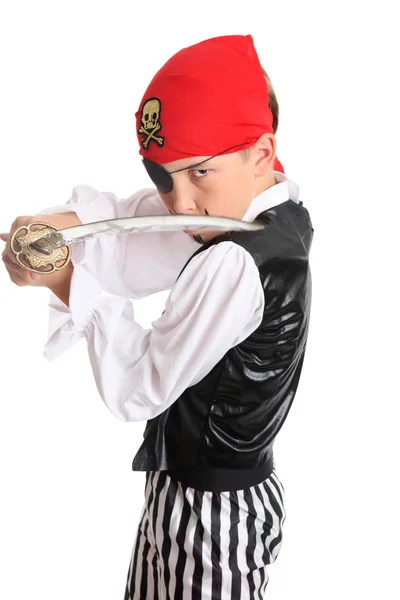 Pirate holding a cutlass sword — Stock Photo, Image