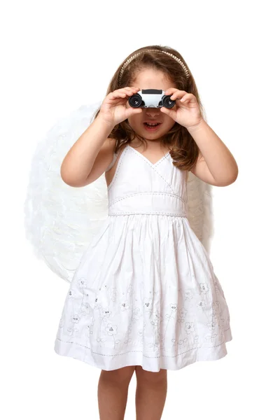 天使の双眼鏡を使用して — ストック写真