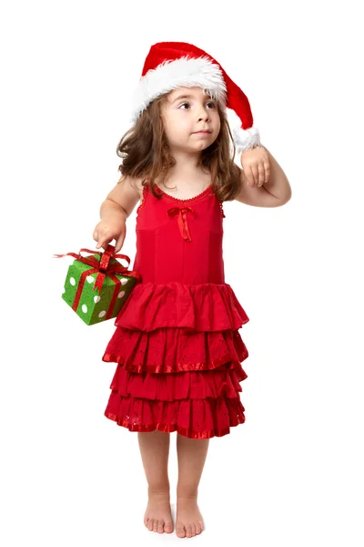 圣诞礼物的小女孩 — 图库照片