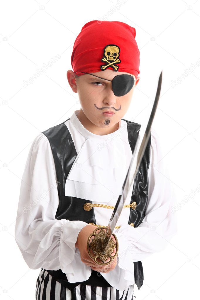 Young pirate ready for fight