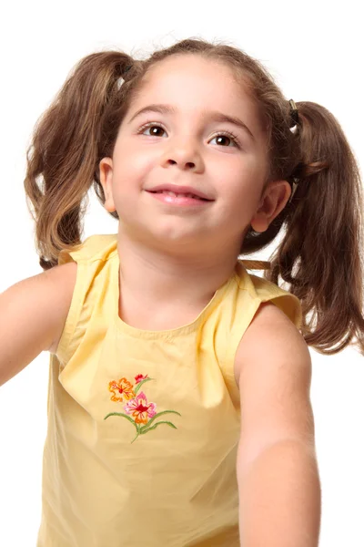Pěkně s úsměvem batole dívka — Stock fotografie