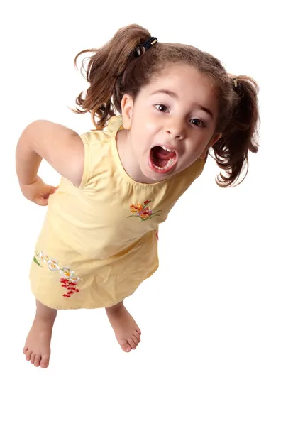 Küçük kız bağırarak — Stok fotoğraf