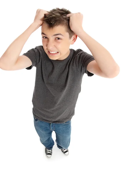 Stress frustração puxando o cabelo para fora — Fotografia de Stock