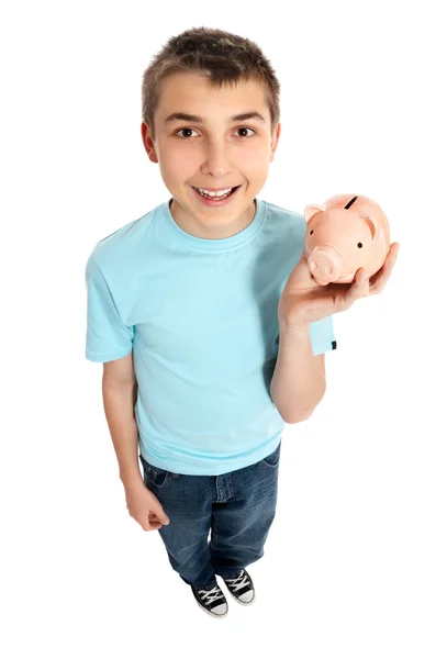 Child holding a money box — Stock Photo, Image