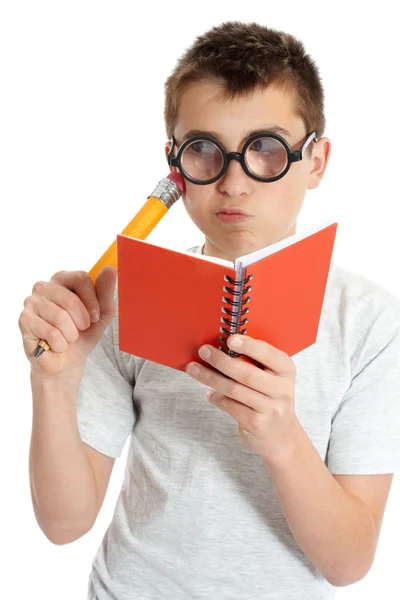 Funny bioy in geeky glasses — Stock Photo, Image