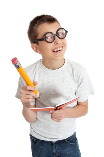 Estudante com óculos geek — Fotografia de Stock
