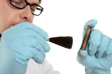 Forensic dusting for fingerprints clipart