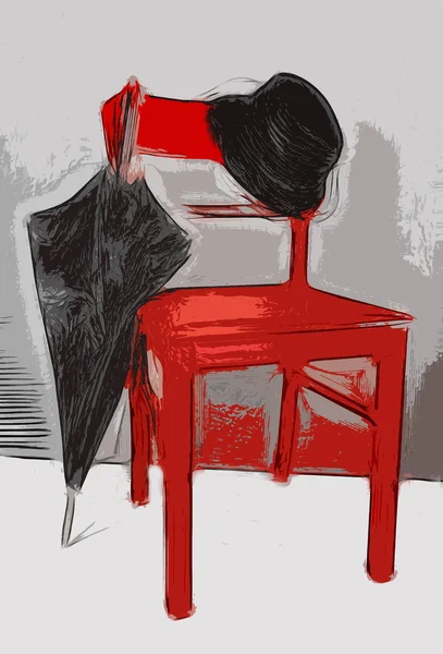 Roter Stuhl — Stockfoto