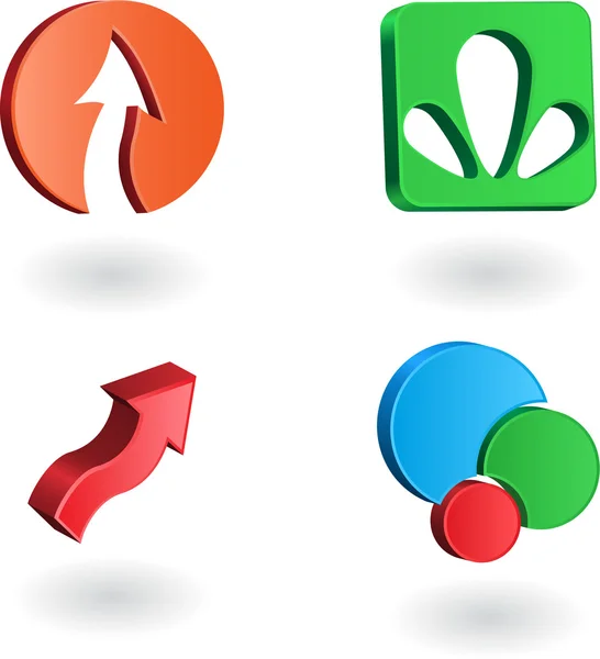 3D logo 's — Stockvector